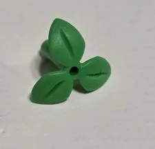 Lego Plant Stem with Bar 3 Leaves and Small Pin Hole Bright Green