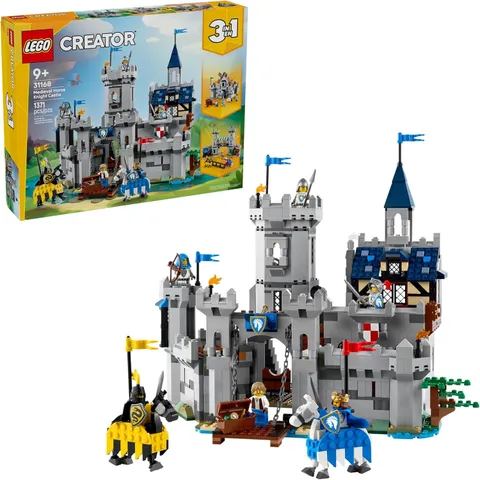 3 in 1 Medieval Horse Knight Castle Toy, Storytelling Building Sets in 1, 31168