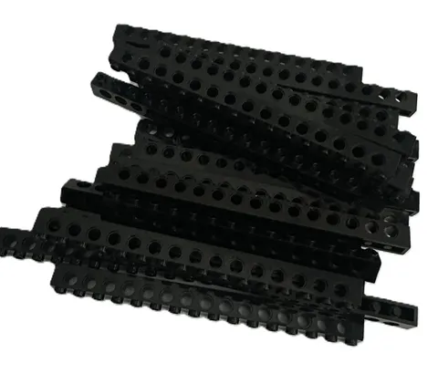 LEGO- BRAND NEW - #3703- BLACK-TECHNIC BRICK 1 X 16 WITH HOLES-5 PIECES