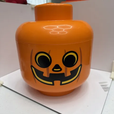 LEGO Halloween JACK O LANTERN Pumpkin Storage Head Container