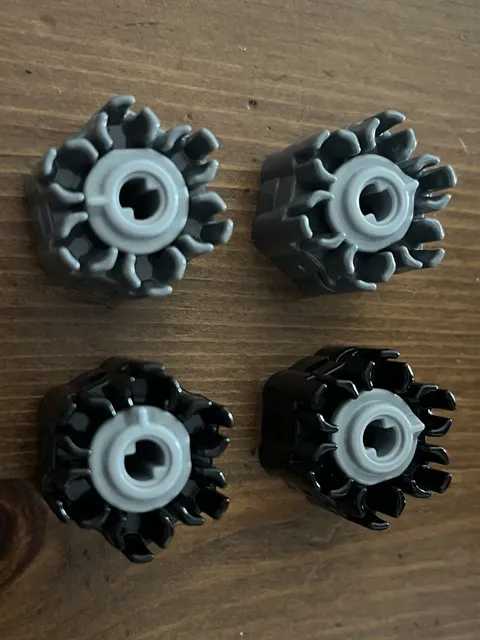 LEGO Weapon Rapid Shooter Six Barrel + Insert 18588 x2 Dark Bluish Gray x2 Black