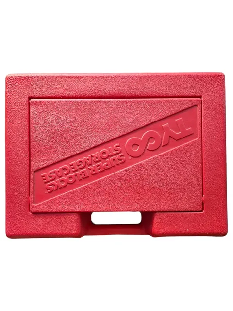 VINTAGE RED TYCO SUPER BLOCKS STORAGE CASE 16" X 12" X 4.5" Free Shipping