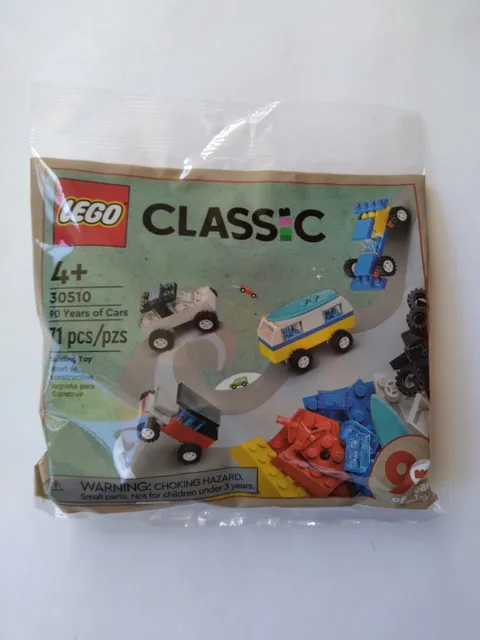 LEGO Classic 90 YEARS OF CARS New Sealed 71 pcs 30510 Building Toy LEGO Retired