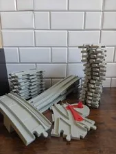 LEGO DUPLO Train Track Lot 27 Pieces Gray Straight Curved Switch Railway Tracks