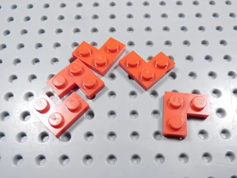 LEGO Lot of 5 Red 2x2 Corner Plates BD