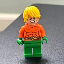 LEGO DC Aquaman Minifigure (Figure Only) Orange Torso Green Legs Blonde Hair