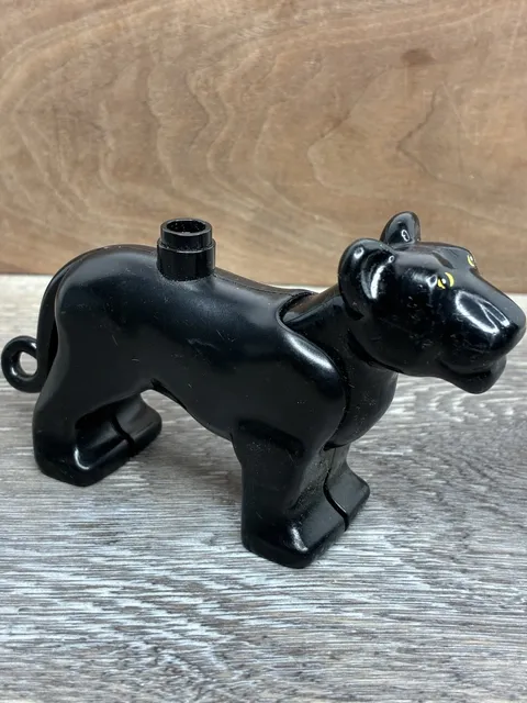 Vintage Lego Duplo BLACK PANTHER PUMA WILD ADULT CAT Animal Zoo SAFARI