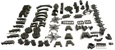 LEGO Dark Gray Specialty Lot - Castle Arches, Spiderwebs, Sarcophagus, Trusses