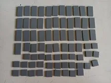 LEGO LOT 74 DARK BLUISH GRAY SMOOTH TILES 2X2 2X3 2X4