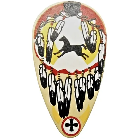 LEGO Minifigure, Shield Oval with Black and White Feathers and Horse inv.637