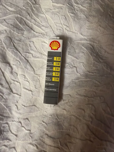 LEGO Shell Gas Station Price Sign Panel Printed Part Diesel Regular Fuel Prices