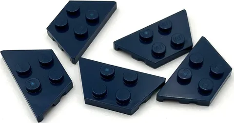 Lego 5 New Dark Blue Wedge Plates 2 x 4 Stud Parts