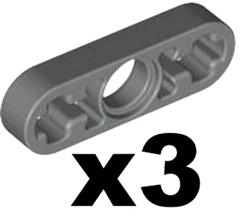 Lego TECHNIC Dark Gray Liftarm Thin 1 x 3 Axle Holes Qty 3 Part 6632 T1
