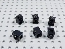 LEGO Lot of 6 Black 1x1 Modified Bricks w/ Headlight Stud BH