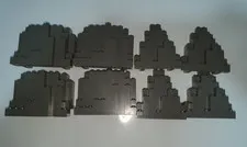 4x LEGO 6082 and 4x 6083 Castle Rock Mountain Cliff Rock Skirt in Old Dark Grey