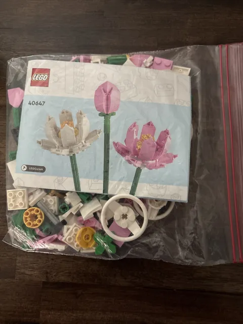 Lego Botanical Collection Lotus Flowers Set 40647 With Manual