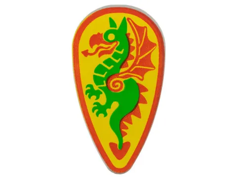 LEGO Shield Ovoidal Oval Castle Castles Knights Dragon Green Red 2586p4b