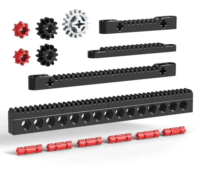 LEGO Rack Kit + Gears  (technic,gear,steering,car,tooth,spur,machine,mechanism)