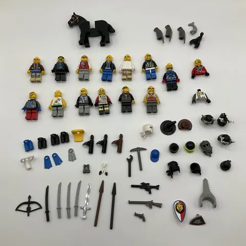 Mixed Lot Of 60+ Minifigures And Accessories- Ninja Indian Knight Diver Police