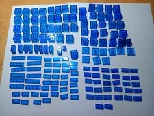 LEGO BULK LOT 156 TRANS DARK BLUE BRICKS TILES SLOPES PLATES 2X2 1X2 1X4 2X1
