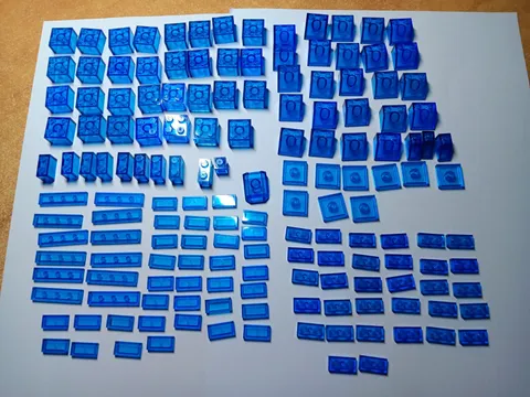 LEGO BULK LOT 156 TRANS DARK BLUE BRICKS TILES SLOPES PLATES 2X2 1X2 1X4 2X1
