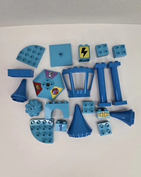 LEGO DUPLO Bulk Lot 20 Pieces Blue Building Bricks Assorted Various Shapes