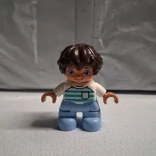 Lego Duplo Boy Child Figure Striped Shirt with Pocket