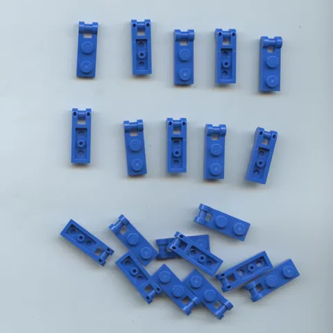 LEGO x 20 Blue Plate, Modified 1 x 2 with Bar Handle on End 60478