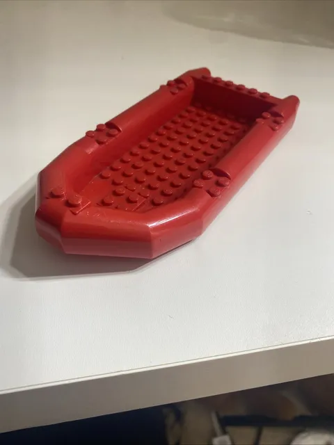 Lego Red Fire Boat "Rubber Raft" Large Piece Part # 62812 Ship For Minifigures