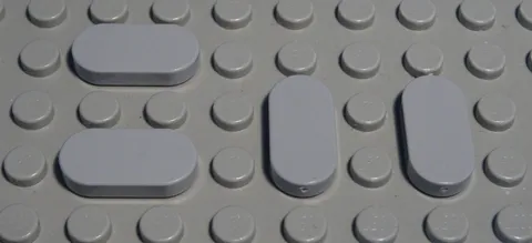 Lego Tile - Tile Rounded 1x2 New Grey 4 Pieces