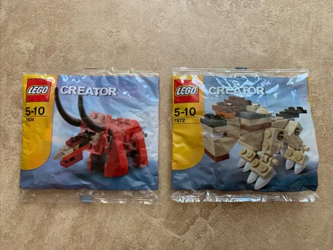LEGO CREATOR: Triceratops (7604) + Lion (7872) Polybag Set