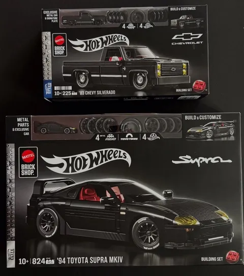 Mattel Brick Shop Hot Wheels ‘94 TOYOTA SUPRA & '83 Chevy Silverado NEW SOLD OUT