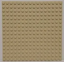 Lego Baseplate 16 x 16 Stud Size 5" x 5" Part #91405 Tan