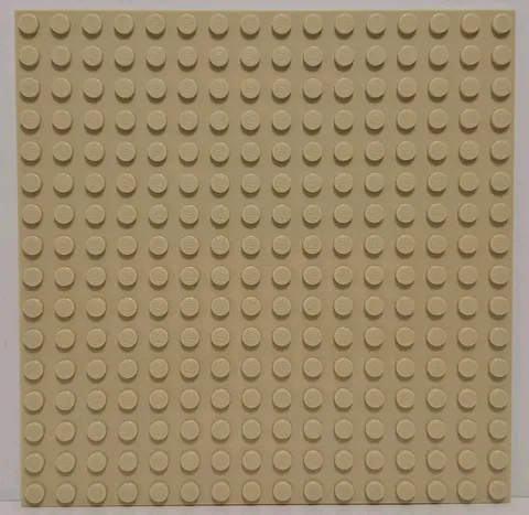 Lego Baseplate 16 x 16 Stud Size 5" x 5" Part #91405 Tan