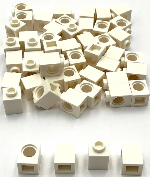 Lego 50 New White Technic Bricks Building Blocks 1 x 1 with Hole Parts