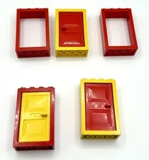 LEGO Lot Red and Yellow, Door, Frame 2 x 4 x 5  inv.613