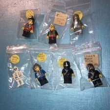 7 LEGO 6093 Ninja Skeleton Minifigures Black Gray Robber Samurai Flying Fortress