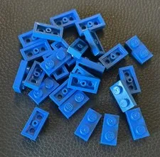 Lego Replacement Parts 3023 Lot 25 Pieces 1x2 Plate Blue