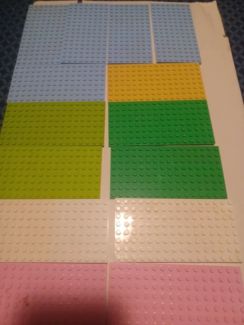Lego Plate Lot of 14 Multi Colors 8x16 16x8 studs baseplates! 