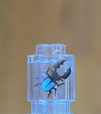 LEGO Trans Clear 1x1 Round Bricklink With Print Of Beetle Bug