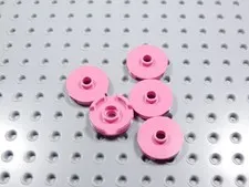 LEGO Lot of 5 Dark Pink Round 2x2 Smooth Plates Tiles w/ Open Stud BN