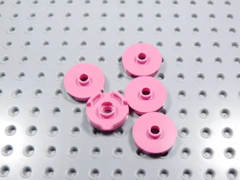 LEGO Lot of 5 Dark Pink Round 2x2 Smooth Plates Tiles w/ Open Stud BN