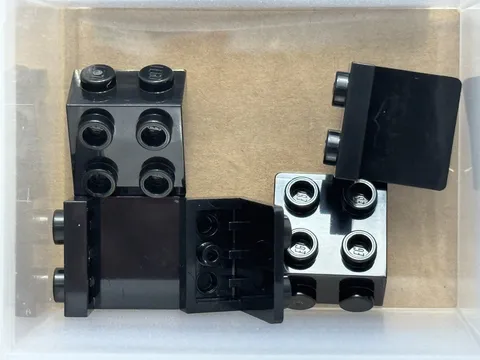 LEGO Parts - Black Bracket 1 x 2 - 2 x 2 - No 44728 - QTY 5