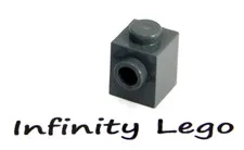 12 LEGO Dark Bluish Grey Brick 1 x 1 with Studs on One Side (87087) - 12 Pieces