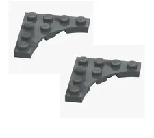 LEGO 2x Plate 4x4 Round Arch Cutout Dark Grey 6389443 35044 Dark Stone Grey