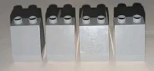 LEGO DUPLO LOT OF 4 LIGHT BLUISH GRAY 3X2X2 45 DEGREE SLANT SLOPE SLANTED PIECES