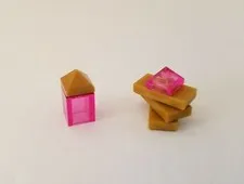 New! Lego Perfume Bottle Set Display Pink Gold ART Minifigure Artwork Table Top