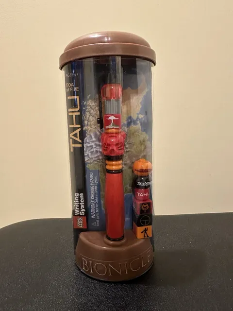 LEGO Writing System BIONICLE Tahu Toa of Fire, Complete Pen with New Ink Refill