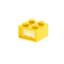 1X Lego Electric Light Brick 4.5V B-Stock Used 2X2 Yellow Ribbed 08010DC01
