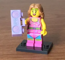 LEGO - Fitness Instructor - Series 5 - Minifigure - Minifig - w/ BoomBox & Base